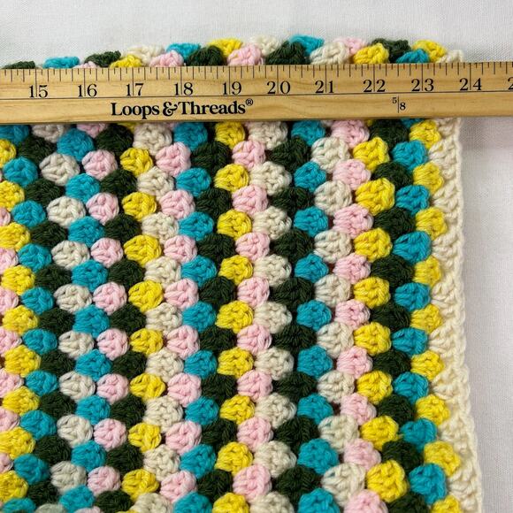 Handmade Crochet Granny Square Shrug Bolero XXS Tie Back Boho Festival Crop Top - Picture 9 of 11